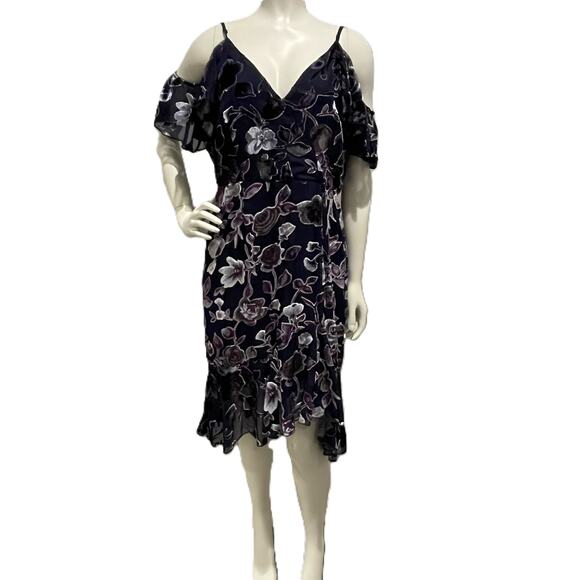 Chelsea28 Burnout Velvet Romantic Floral Dress – Size Large - Picture 1 of 16
